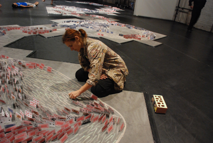 Vicki van Hout working on the installation/set of Briwyant
