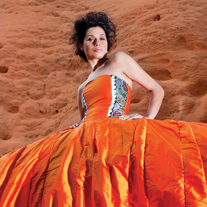 Flash Women, Juliette Knox in her Uluru dress, 2010, designer Yaneira Velasquez