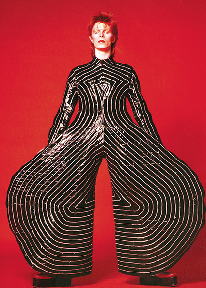 Striped bodysuit for ‘Aladdin Sane’ tour, 1973. Design by Kansai Yamamoto.