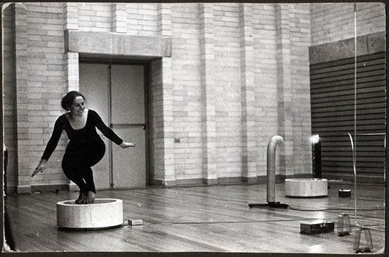 Philippa Cullen rehearsal Homage to Theremin II, NSW Conservatorium of Music 1972